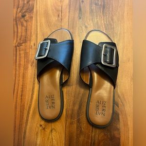 Naturalizer big buckle leather sandals